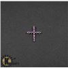 Image 1 : #109-GENUINE AMETHYST & CZ PENDANT (CROSS)