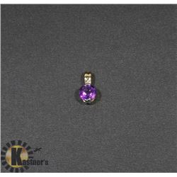 #110-GENUINE AMETHYST & CZ PENDANT