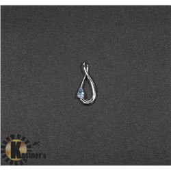 #154-GENUINE SKY BLUE TOPAZ & CZ PENDANT