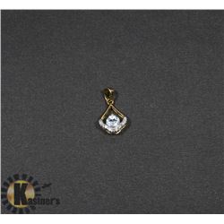 #149-GENUINE SKY BLUE TOPAZ & CZ PENDANT