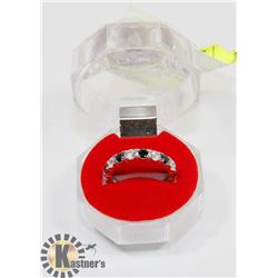 #249-BLACK TOURMALINE & CZ  RING