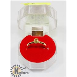 #222-GENUINE GREEN PERIDOT GEMSTONE RING SIZE  7