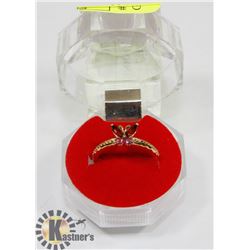 #242-GENUINE RED GARNET GEMSTONE RING SIZE 7