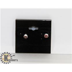 # 4-GENUINE RED GARNET STUD EARRINGS