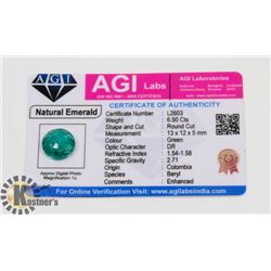 #177-GENUINE GREEN EMERALD GEMSTONE 6.50CT