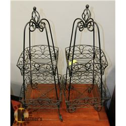 TWO 2 TIER METAL BASKET/DECOR