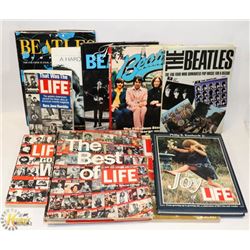 BOX OF BEATLES/LIFE MAGAZINES.