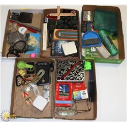 5 FLATS OF HOUSEHOLD MISC ITEMS