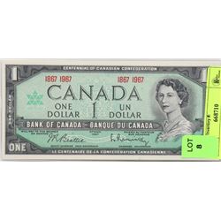 1867 - 1967 CANADIAN CENTENNIAL $1 BILL