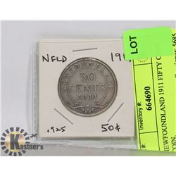 1911 NEWFOUNDLAND FIFTY CENT COIN.