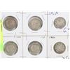 Image 1 : LOT OF 6 CANADIAN SILVER 25 CENT COINS -