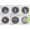 Image 1 : LOT OF 6 CANADIAN SILVER DOLLAR COINS.