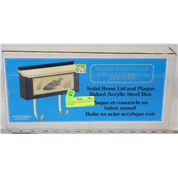 SOLID BRASS LID & PLAQUE STEEL MAILBOX