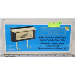 SOLID BRASS LID & PLAQUE STEEL MAILBOX
