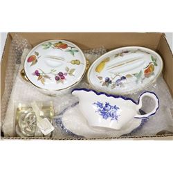 BOX W/ROYAL WORCHESTER DISHWARE WITH