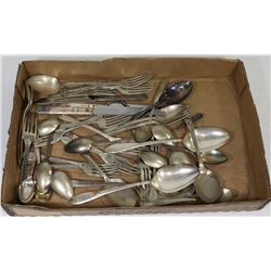 FLAT ASSORTED SILVERPLATED FLATWARE