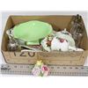 Image 1 : BOX OF CHINA, CRYSTAL, BELLS AND MORE