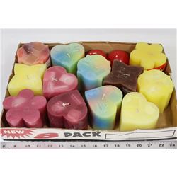 LOT OF LARGE SCENTED CANDLES.