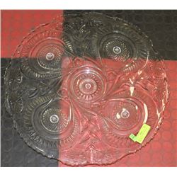 LARGE GLASS CAKE DISH 22" IN DIAMETER