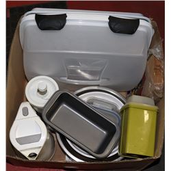 LARGE BOX OF KITCHEN BAKING ITEMS INCL.