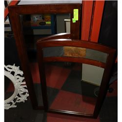 PAIR OF WOOD FRAMED MIRRORS