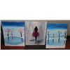 Image 1 : LOT OF 3 CANVAS ARTWORK.