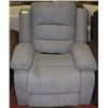 Image 1 : NEW GREY FABRIC RECLINING CHAIR.