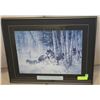 Image 1 : METAL FRAMED WOLF PICTURE SIGNED BY