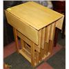 Image 1 : WOODEN COLLAPSIBLE TABLE WITH FOUR NESTING TABLES.