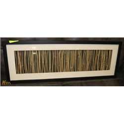 LARGE FRAMED BAMBOO PICTURE IN SHADOW BOX.