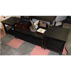 SOLID DARK BROWN DISTRESSED COFFEE