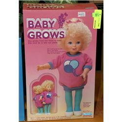 BABY GROWS DOLL. COLLECTIBLES
