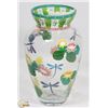 Image 2 : HANDPAINTED DRAGONFLY DESIGN VASE ARTIST INISHELED