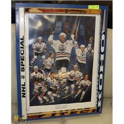 OILERS CAPTAINS LEGACY POSTER IN HAND CRAFTED