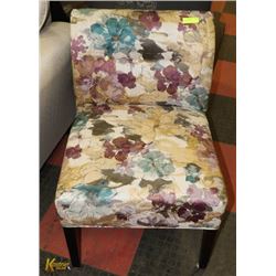 FLORAL SIDE CHAIR.