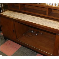 WOOD TONE 62"X41"X22.5"H STONE INLAY SIDEBOARD
