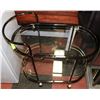 Image 1 : 2 TIER METAL AND GLASS TEA CART