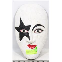 HANDMADE WOOD KISS ROCK MASK 1 OF 1