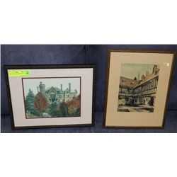 2 VINTAGE PICTURES BOTH SIGNED.