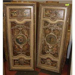 PAIR OF DECORATIVE WALL HANGINGS, 25 X 60