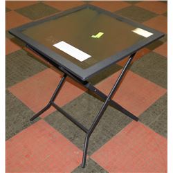SHOW HOME STEEL FOLDING TABLE WITH TEMPERED
