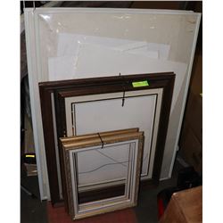 PICTURE FRAMING LOT: INCLUDES FRAMES, MAT BOARD