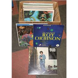 BOX OF LPS INCL BILLY JOEL, BEE GEES 1ST, ROY