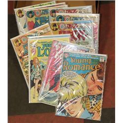 BOX OF ASST VINTAGE WAR & ROMANCE COMIC BOOKS.