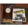 Image 1 : WOOD CABINET CLOCK WITH PENDULUMN & BOXED ELECTRIC