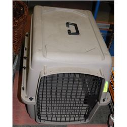 BEIGE DOG CARRIER, 20" WIDE, 21" TALL, 27" LONG