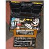 Image 1 : STANLEY TOOL BOX WITH SOCKET SET, HAMMER, 2 LEVELS