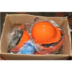 LARGE BOX OF HARD HATS