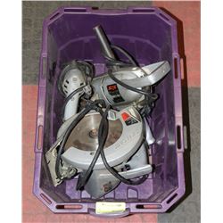 TOTE WITH SKIL SAW AND DRILLS. TOOLS