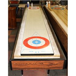 11FT LONG SHUFFLE BOARD WITH ACCESSORIES.
